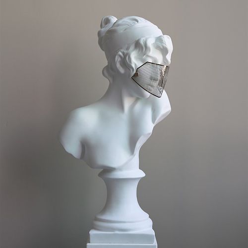 蒙面人物底座雕像法式玄关客厅电视柜艺术摆件高级软装饰品工艺品