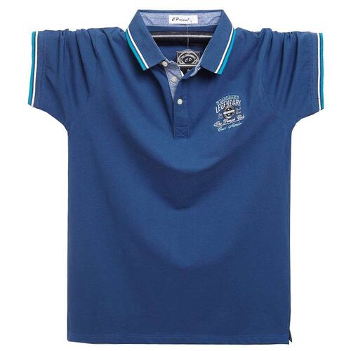 Summer mens extra large size loose lapel polo shirt top fat