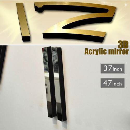 Fashion 3D big size wall clock mirror sticker DIY brief livi