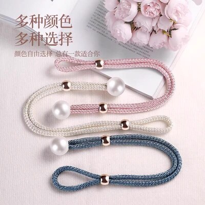 A pair of curtain tiebacks, rope curtain buckles, ring ties,