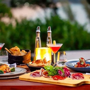 Bamboo Cutting Board with Handle Large Wooden Serving Board