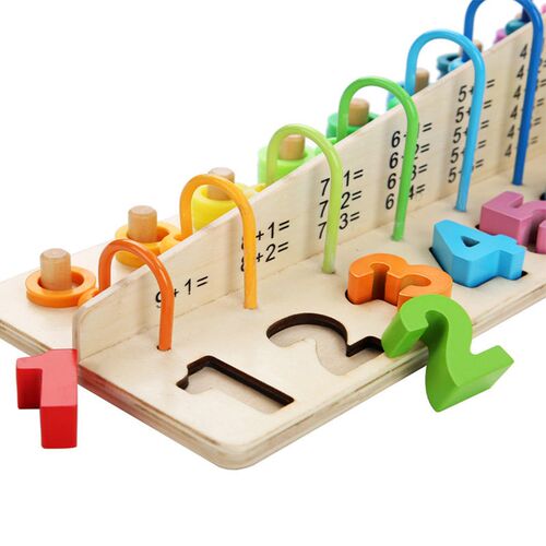Childrens wooden three in one abacus, number logarithmic b