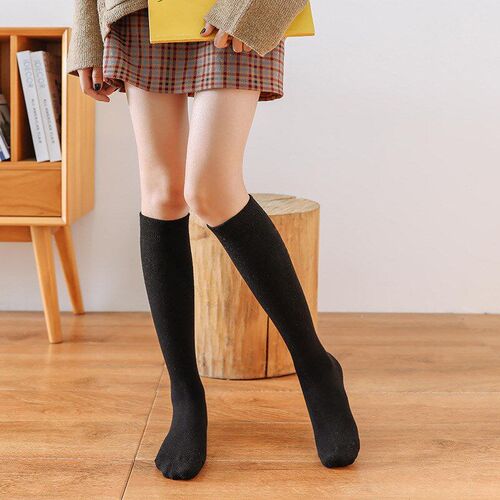 Winter Fleece Wool Socks for Women Thick Warm Pure Color Lon