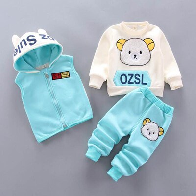 Baby Boys And Girls Clothing Set Tricken Fleece Children Hoo