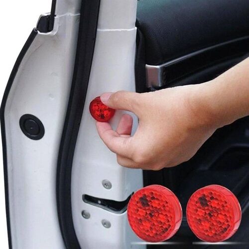 2PCS Car Door Light Warning Light Anti Collision Flash Red W