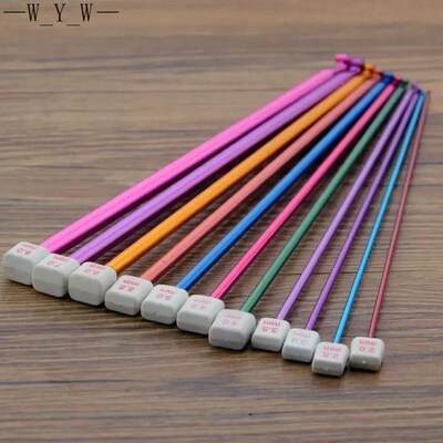 11pcs Multicolour Aluminum TUNISIAN AFGHAN Crochet Hook Knit