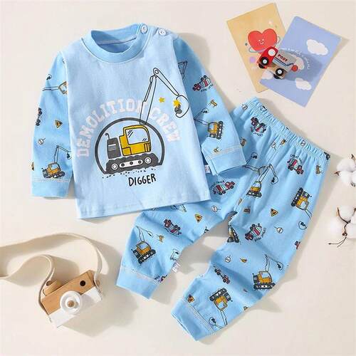 hibobi 2-Piece Set Of Autumn And Winter Toddler Boys Home Cl