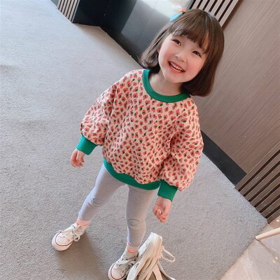 Girls cotton spring leopard pattern sweaters new children bo