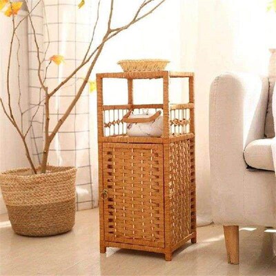 Rattan Sofa Side With Storage Bedside Narrow Nightstand