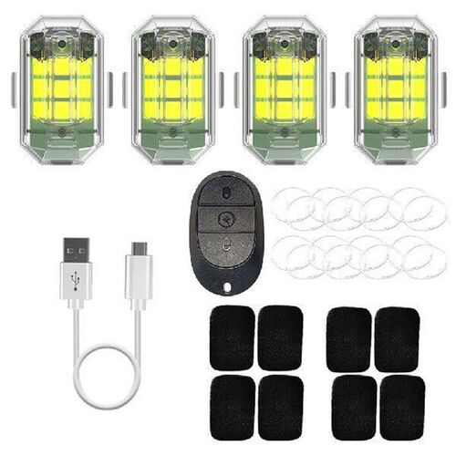 4pcs Anti-Collision Bike Tail Lights 2.4G Wireless Remote