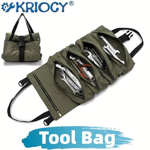 Tool Roll,Multi-Purpose Roll Up Tool Bag,Wrench Roll,Canvas