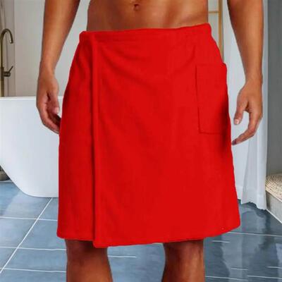 Men Bathrobe Bath Towel Adjustable Elastic Waist Homewear Ni