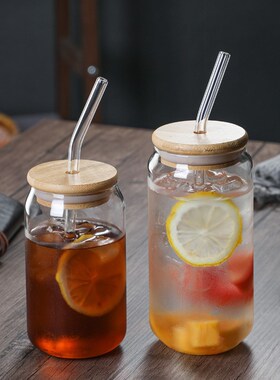 600ML cold drink glass with lid and straw juice cup