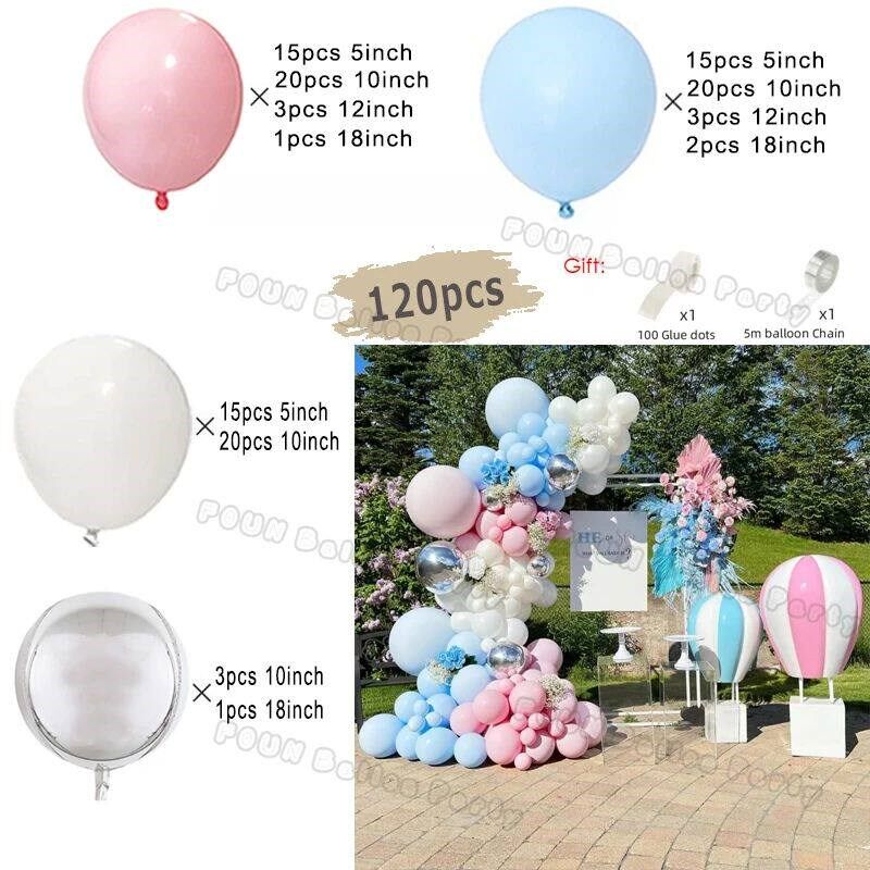 Gender Reveal Balloons Garland Arch Kit Boy or Girl Baby Sho - 实物图