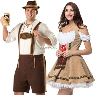 Male Woman Oktoberfest Costume Traditional Couple German Bav
