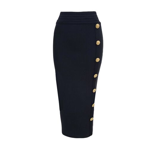 2023 Summer Elegant Midi Pencil Skirt High Waist Bandgae Ski