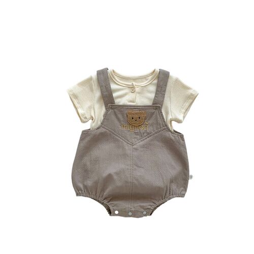 2025ins Baby Bear Hare Clothes And Pants Set Solid Color Sho