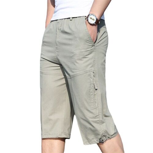 -Large size pants mens cropped overalls burst