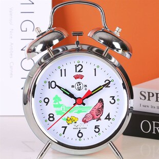 超大声音马蹄表机械老式上发条小鸡啄米闹钟复古环保金属机芯闹钟