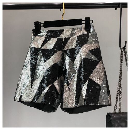 Han Edition Personality Splicing Fashion Ladies Shorts Short