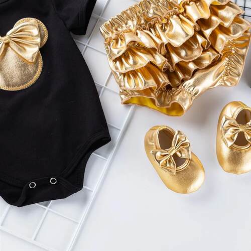 0-1Y Baby Gender-free Summer 4-piece Set Newborn Breathable