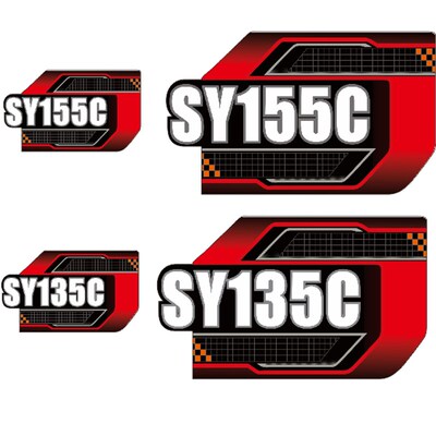 三一国四新款挖机车标贴纸SY0C/1C/C/90C/1C车身型号贴