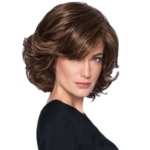 Short Curly Afro Wigs for Women Brown Chemical Fiber Fluffy