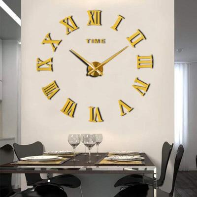 3D Luminous Large Wall Clock Modern Design DIY Digital Table