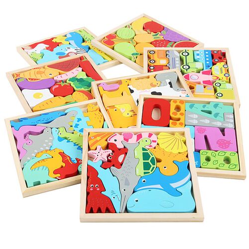Colorful 3D Puzzle Wooden Toys High Quality Tangram Math Kid