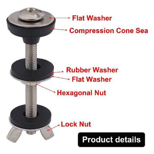 2pcs Toilet Tank Bolt Screws Kit For Seat Split Washer