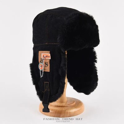 Bomber Hat Men Women Thick Warm Russian Ushanka Fur Hat Fash
