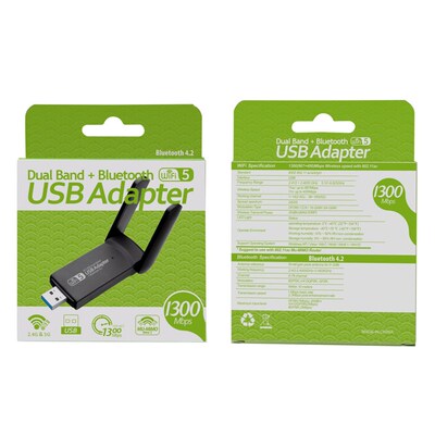Wireless USB 1300Mbps WiFi Adapter Dual Band 2.4G 5Ghz USB 3