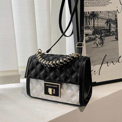 Womens Bag New tendy Fashionable Diamond Plaid Chain Portab