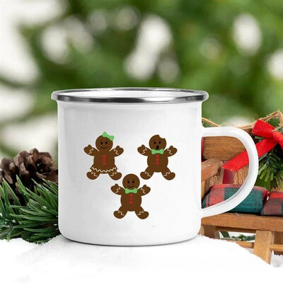 Santa Snowman Print Coffee Mugs Enamel mug Hot Cocoa Chocola