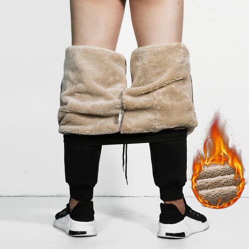 Winter Fleece Pants Men Mens Warm Long Sweatpants Trousers