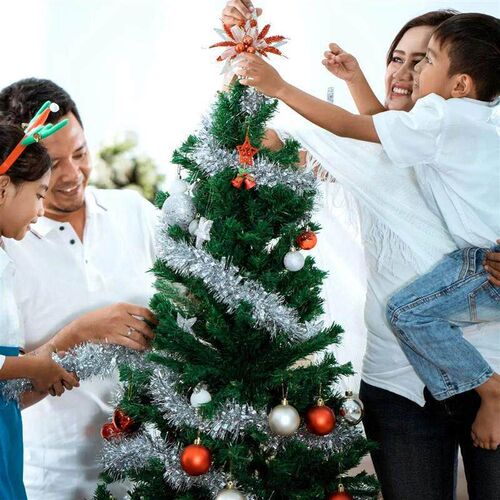 Colorful Christmas Foil Tinsel Ribbon Garland Xmas Tree Wrap