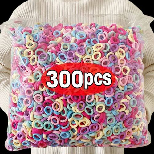 100/300/500 pcs Girls Colorful Elastic Hair Bands tail Hold