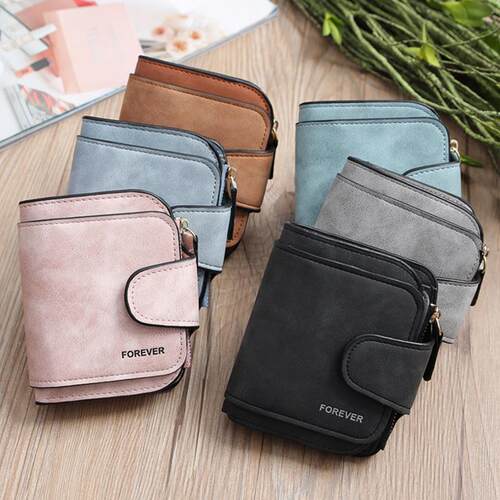 Fashion Womens Short Wallets PU Leather Matte Small Casual