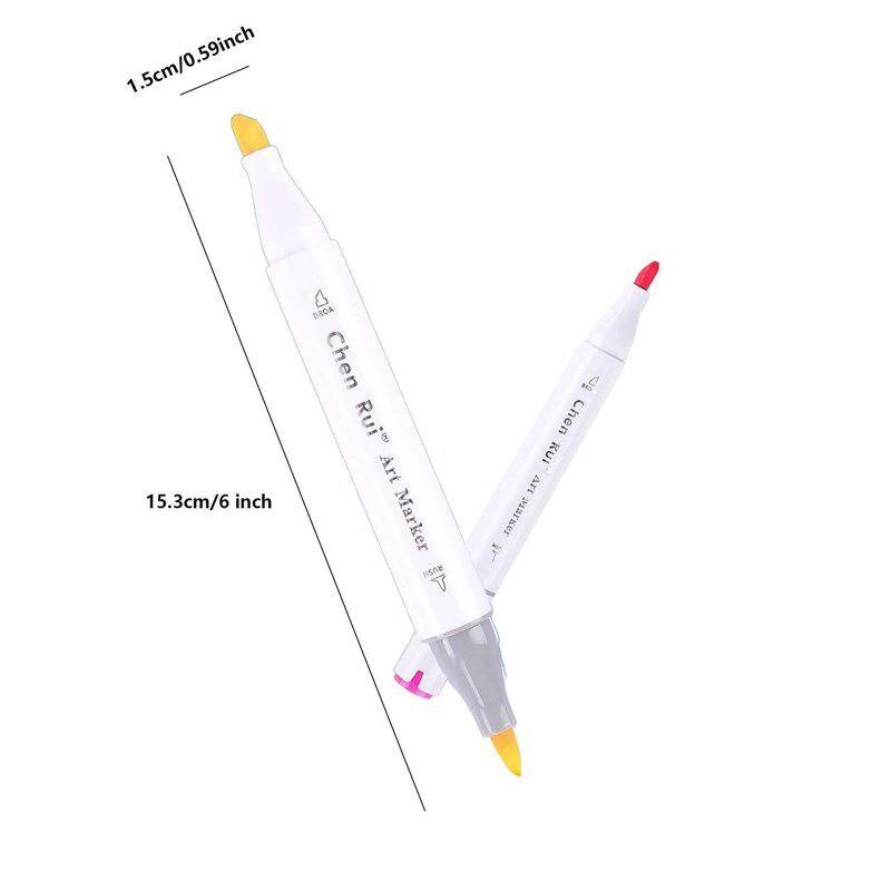 Alcohol Markers Set, 120/80/60/48 Color, Dual Tip Chisel & F图片