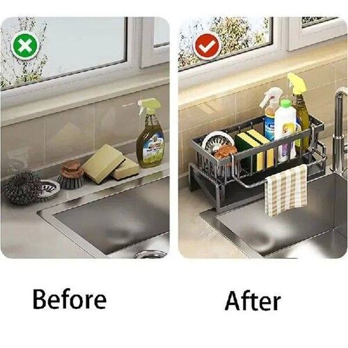 1set Plastic Dish Cloth & Sponge Holder, Household Faucet