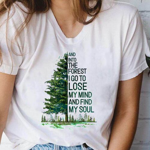 Women Tshirts Cartoon Bee Floral Fashion Stylish Print Femal