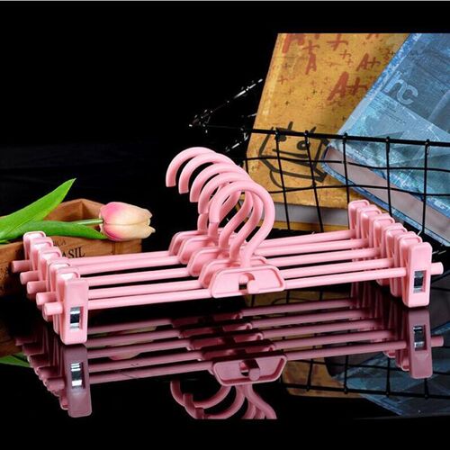 Plastic Pants Hangers Adjustable Stackable Skirt Clips A2592