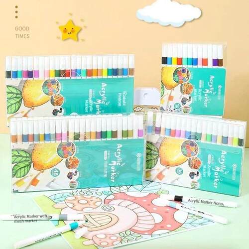 12/24/60/80 Colors Acrylic Marker Rock Painting Set for Kids