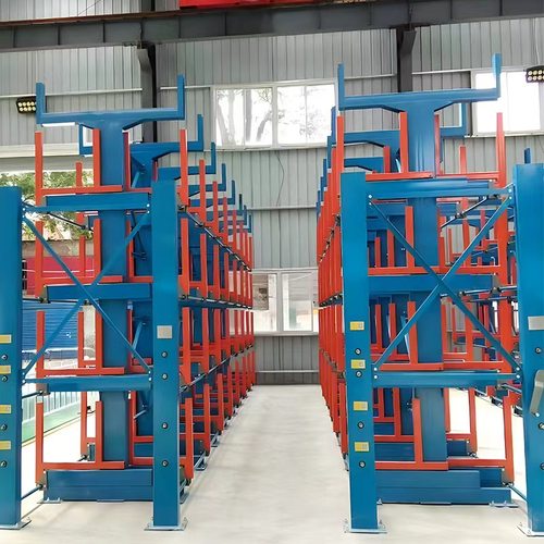 伸缩悬臂架大型管材板材存放货架多层单面手摇伸缩式重型货架