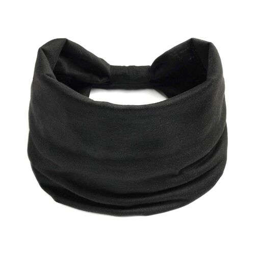 Vintage Solid Color Yoga Headband Knotted Wide Hairband Turb