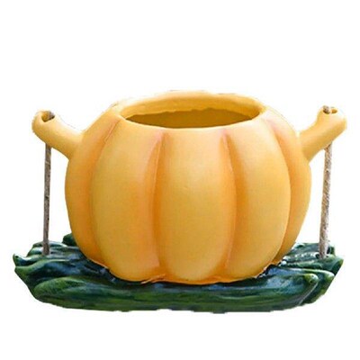 Resin Pumpkin Hanging Swing Chair Planter Pot Flower Pot