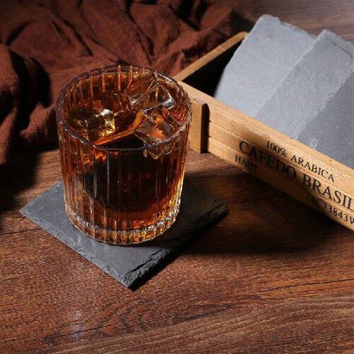 4pcs Cup Cushion Reusable Natural Slate Glass Mug Cup Mats