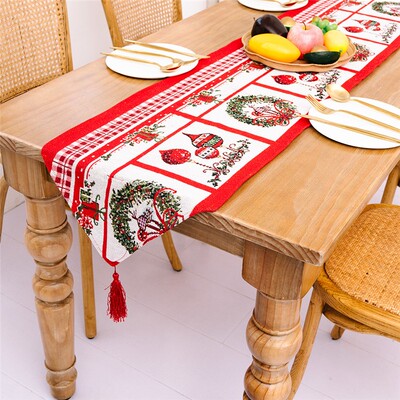 New Year 180*35cm  Christmas Table Runner Xmas Decorations