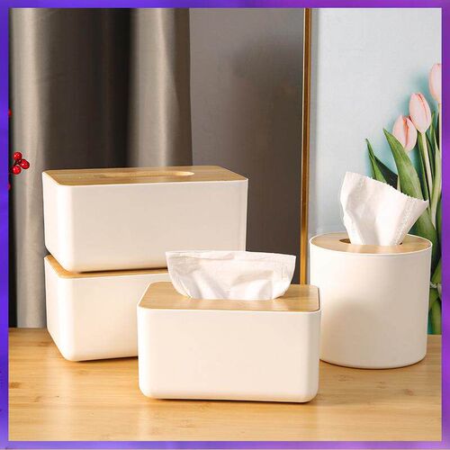 Mediterranean Style Wooden Tissue Box Case Napkin Paper Hold