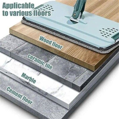 SOFT-Flat Squeeze Mop With Bucket Hand Free Wringing Floor